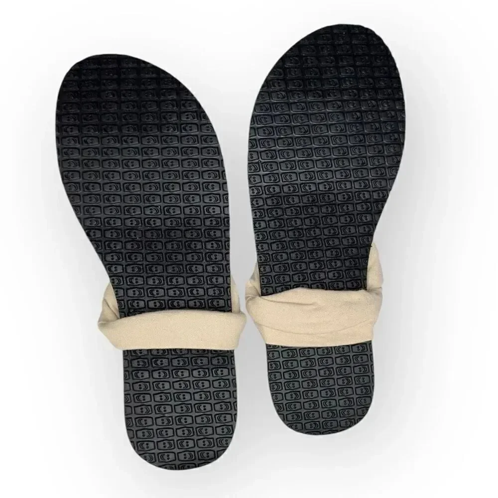 NWOT Sanuk Womens Comfort Yoga Mat Sling Sandals Black Cream Size 10